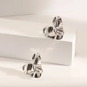 Pleated Heart-Steel Color