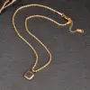 Wholesale 304 Stainless Steel Square PVD Coated Shell 18K Real Gold Plated Retro Waterproof Non Tarnish Pendant Necklace