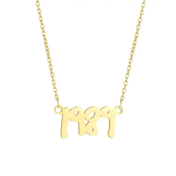 Wholesale Stainless Steel Simple Style Letter Number Plating Necklace