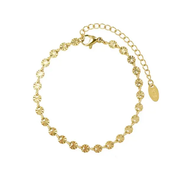 oly-99dfd68d3e727055a79b9a1d51b7d0ca Wholesale PVD Coated Real Gold Plated 18K Gold Solid Color 304 Stainless Steel Simple Style Waterproof Non Tarnish Bracelets Necklace
