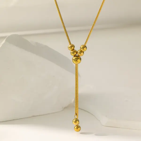 Wholesale PVD Coated Real Gold Plated 18K Solid Color 304 Stainless Steel Vacation Artistic Streetwear Waterproof Non Tarnish Pendant Necklace
