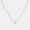 Wholesale Elegant Romantic Water Droplets Horse Eye Copper Plating Inlay Zircon 18k Gold Plated Pendant Necklace