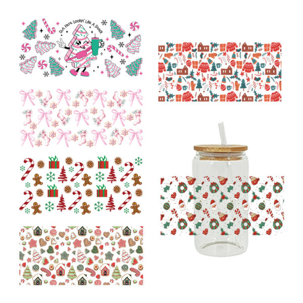 Wholesale Paste Glass Crystal Label 16oz Cup UV DTF Wraps