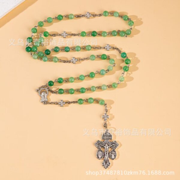 Wholesale Glass beads cross rosary prayer necklace beads