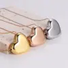 PVD Coated 18K Gold Plated Heart Shape Stainless Steel Simple Style Waterproof Non Tarnish 304 Stainless Steel Pendant Necklace