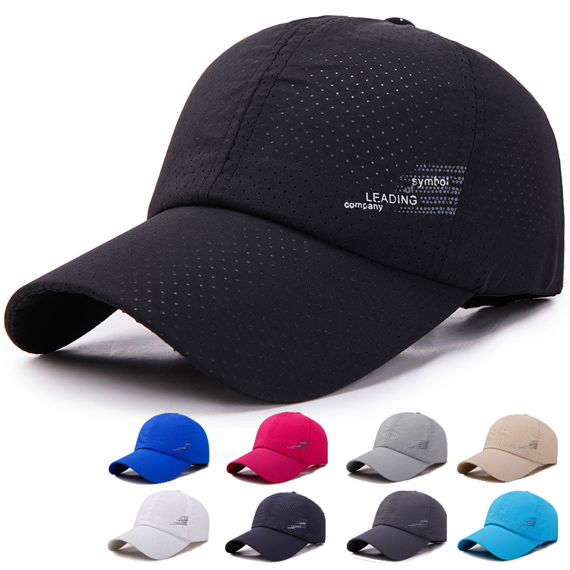 Wholesale Hat Men's Summer Thin Sunshade Peaked Cap Outdoor Quick-ying Hat Women's Casual Breathable Mesh Fishing Sun Baseball Cap
