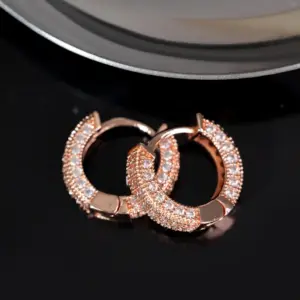 Rose Gold-White Diamond (1 Pair)