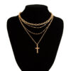 Wholesale Hip Hop Cross Crystal Chain Necklace