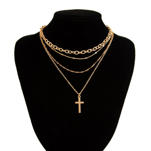 Wholesale Hip Hop Cross Crystal Chain Necklace
