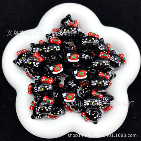 Wholesale Christmas cartoon cat beaded necklace