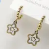 Wholesale 304 Stainless Steel Pentagram Heart Shape Electroplating Golden Plated Elegant Simple Style Classic Style Waterproof Non Tarnish Earrings