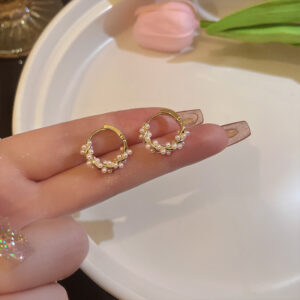 Pearl earrings (copper) gold