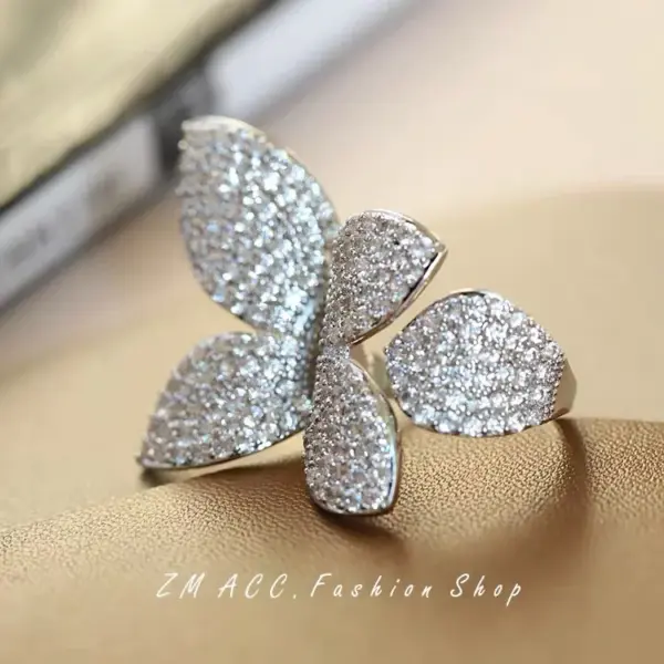Wholesale Retro Leaf Copper Inlay Artificial Gemstones Open Ring 1 Piece