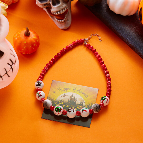 Wholesale Dark Gothic Halloween Wooden Bead Necklace Bracelet