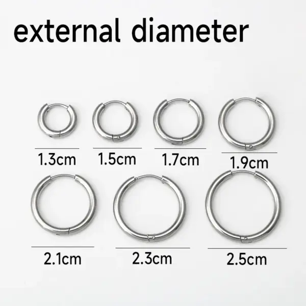 304 Stainless Steel Circle Simple Style Classic Style Earrings
