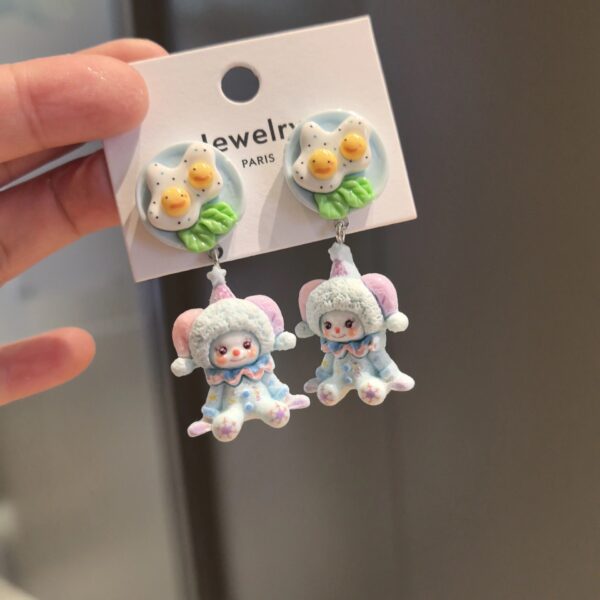 oly-9a172d1a020ed7ecd41962ac051a6eeb Wholesale original cute circus doll 925 sier pin earrings tide play cute cartoon