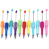 Wholesale New bubble pens mermaid bubble beads diy beaded pen bead pen multicolor ballpoint pen in stock