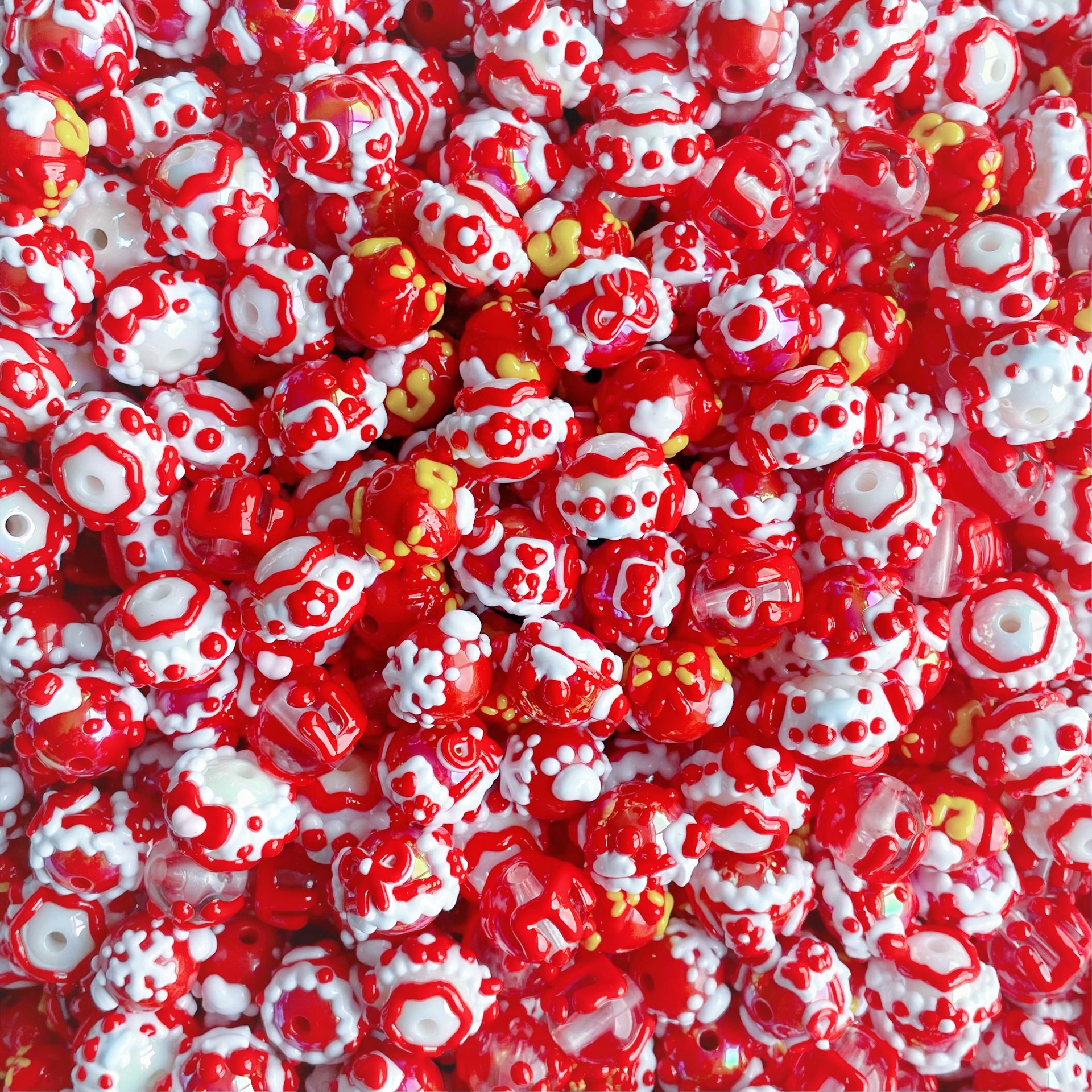 Wholesale Red New Year Love Butterfly Beads