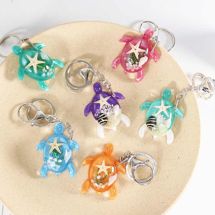 Wholesale New Turtle Shape Pendant Creative Cartoon Luminous Acrylic Car Keychain Manufacturer Wholesale with Lobster Clasp