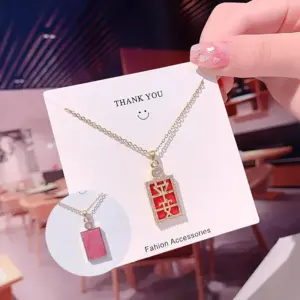 X573 Gold-Double-Sided Wearing Method Safety Necklace