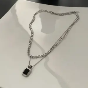 05-I 17 Titanium Steel Square Necklace / Silver