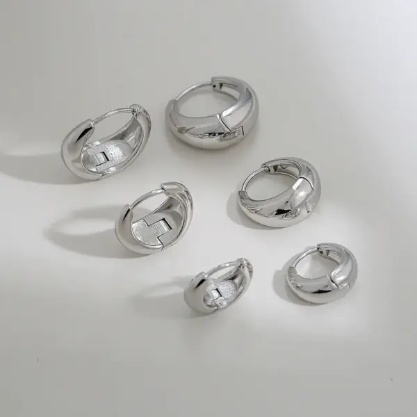 1 Pair Basic O-Shape Round 304 Stainless Steel 18K Gold Plated Earrings