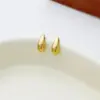 Wholesale PVD Coated 18K Gold Platinum Real Gold Plated Geometric 304 Stainless Steel Simple Style Waterproof Non Tarnish Ear Studs