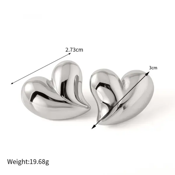 Wholesale 1 Pair Retro Simple Style Heart Shape Plating Stainless Steel 18k Gold Plated Ear Studs
