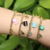 Copper Plating Geometric Artificial Gemstones Copper Bracelets