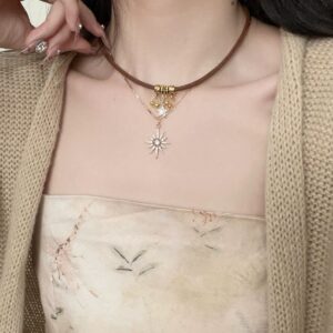 Sun star double layer necklace x3417