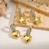 1 Pair Elegant Formal Romantic Star Heart Shape Plating Inlay Brass Zircon 18K Gold Plated Drop Earrings
