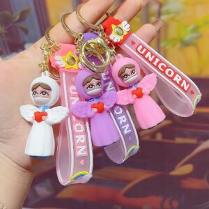 Wholesale Anti-service White Angel key chain nurse's day Angel key pendant bag hanging nurse's day small gifts