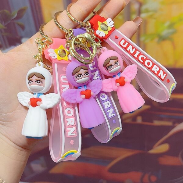 Wholesale Anti-service White Angel key chain nurse's day Angel key pendant bag hanging nurse's day small gifts