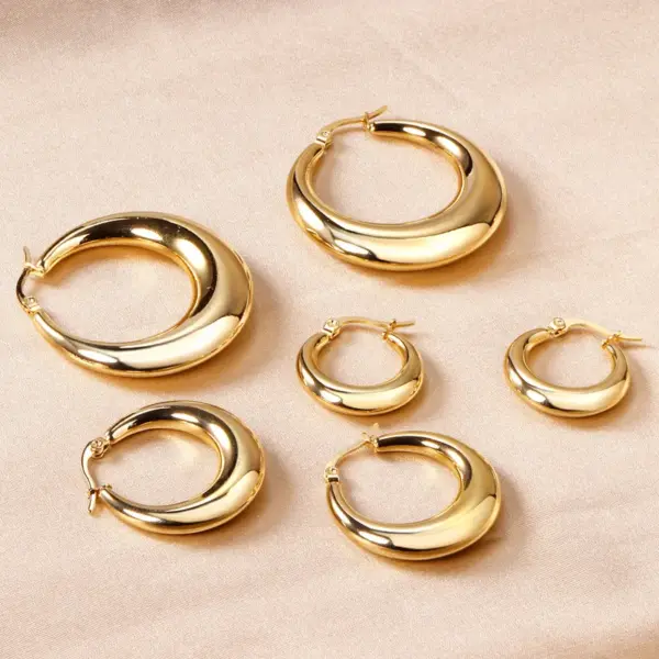 Wholesale 1 Pair Simple Style Classic Style Geometric Plating Stainless Steel Earrings