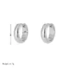 Wholesale PVD Coated 18K Gold Platinum Real Gold Plated Solid Color 304 Stainless Steel Simple Style Waterproof Non Tarnish Hoop Earrings