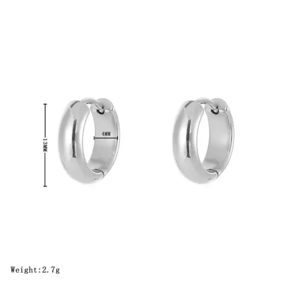 Wholesale PVD Coated 18K Gold Platinum Real Gold Plated Solid Color 304 Stainless Steel Simple Style Waterproof Non Tarnish Hoop Earrings