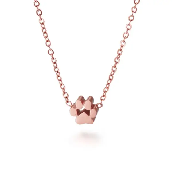 Wholesale PVD Coated 18K Gold Plated Animal Paw Print Titanium Steel Simple Style Korean Style Waterproof Non Tarnish Bracelets Earrings Necklace