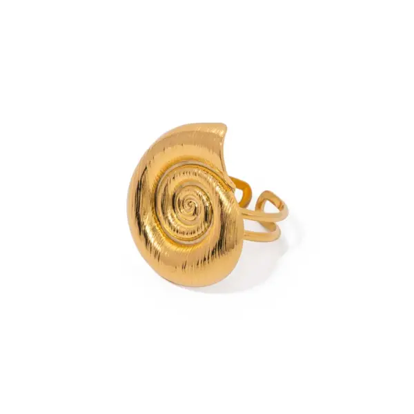 Wholesale Jewelry IG Style Simple Style Spiral 304 Stainless Steel 18K Gold Plated PVD Coated Open Rings