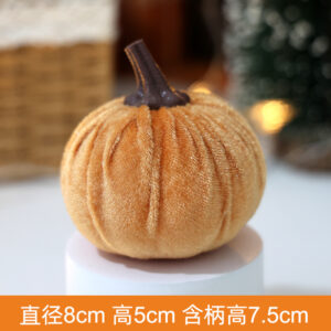 Flocked fabric pumpkin - light yellow