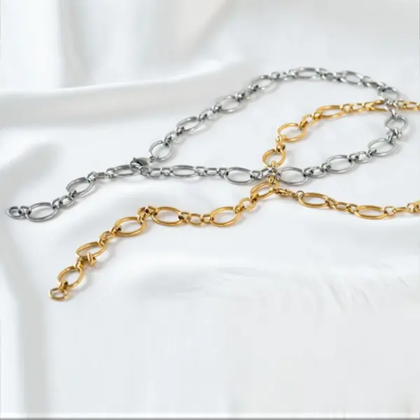 Wholesale Jewelry Classical Lady Romantic Chain 304 Stainless Steel 18K Gold Plated Long-Lasting Plated Plating Handmade Chain Necklace