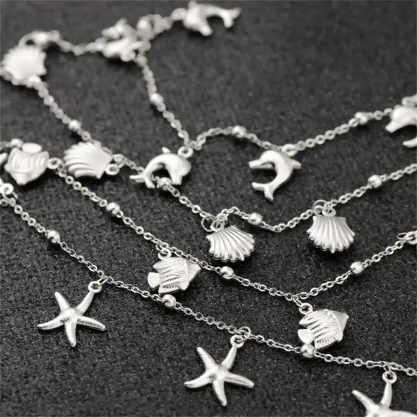 Wholesale Jewelry Simple Style Classic Style Solid Color Titanium Steel Anklet