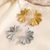 Wholesale Ion Plating (IP) 18K Gold Plated Solid Color 304 Stainless Steel Vacation Simple Style Waterproof Non Tarnish Ear Studs