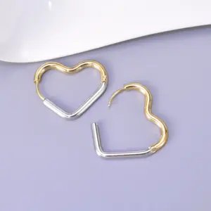 PVD Coated Real Gold Plated 18K Gold Heart 304 Stainless Steel Titanium Steel Waterproof Non Tarnish Earrings