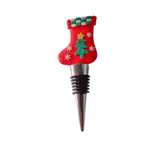 Christmas socks wine stopper