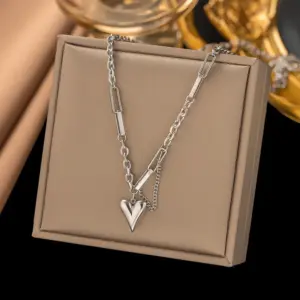 【H6097】Heart Necklace Steel