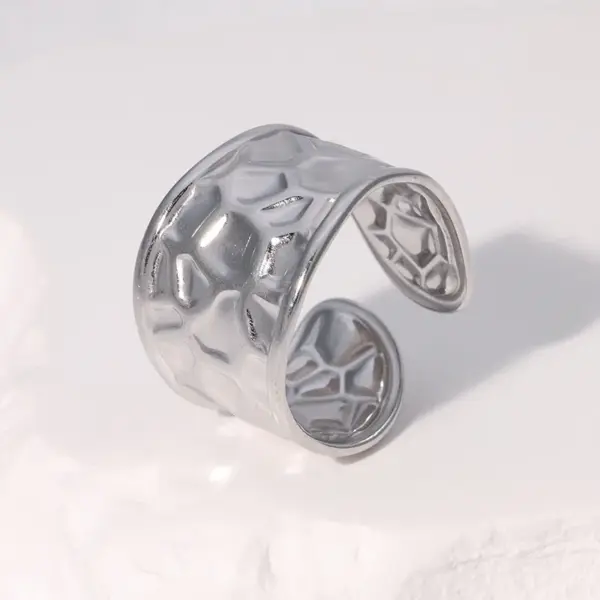 Wholesale PVD Coated Real Gold Plated 18K Gold Irregular 304 Stainless Steel Modern Style Simple Style Waterproof Non Tarnish Open Rings