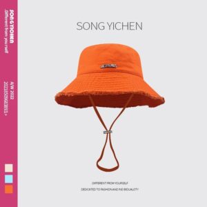 Biya same style big brim fisherman hat-Orange / M（56-58cm）