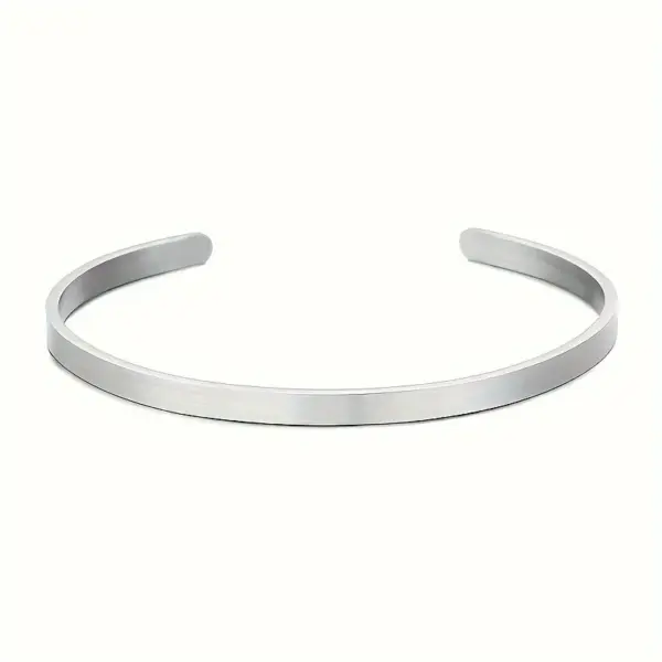 304 Stainless Steel Solid Color PVD Coated 18K Real Gold Plated Vacation Classic Style Waterproof Non Tarnish Plating Bangle