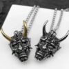 Wholesale Japanese Ghost Mask Horror Gift Necklace Jewelry Men's Necklace Hip-hop Necklace Men