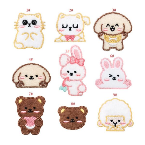 Wholesale Computer Embroidered Plush Bear Cloth Stickers Self-Adhesive Embroider Stickers DIY Bag Decoration Clothing Patch Stickers Wholesale Cute and Fun